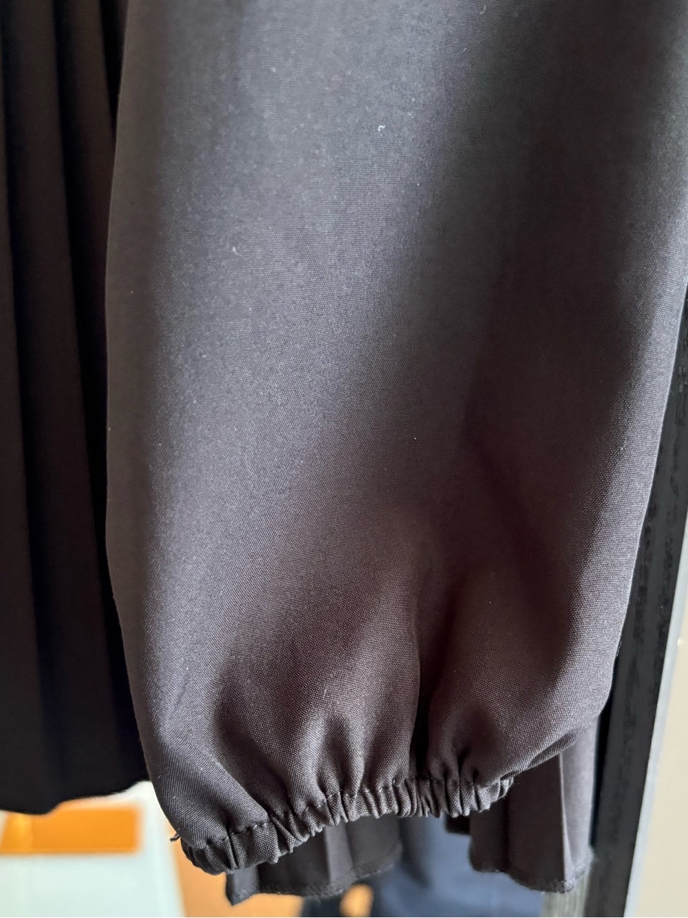 Black Long-Sleeve Pleated Button-Front Women's Dress - Picture 3 of 5
